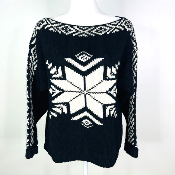 Ralph Lauren X Wool Cashmere Snowflake Fair Isle Sweater Size‎ M - Picture 1 of 6